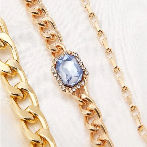 Gorgeous Jewel Gold Chain Link Bracelets set - Picture 3 of 4